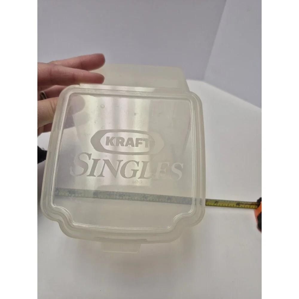 Vintage Clear Plastic Kraft Singles Cheese Container Snap Close Lid